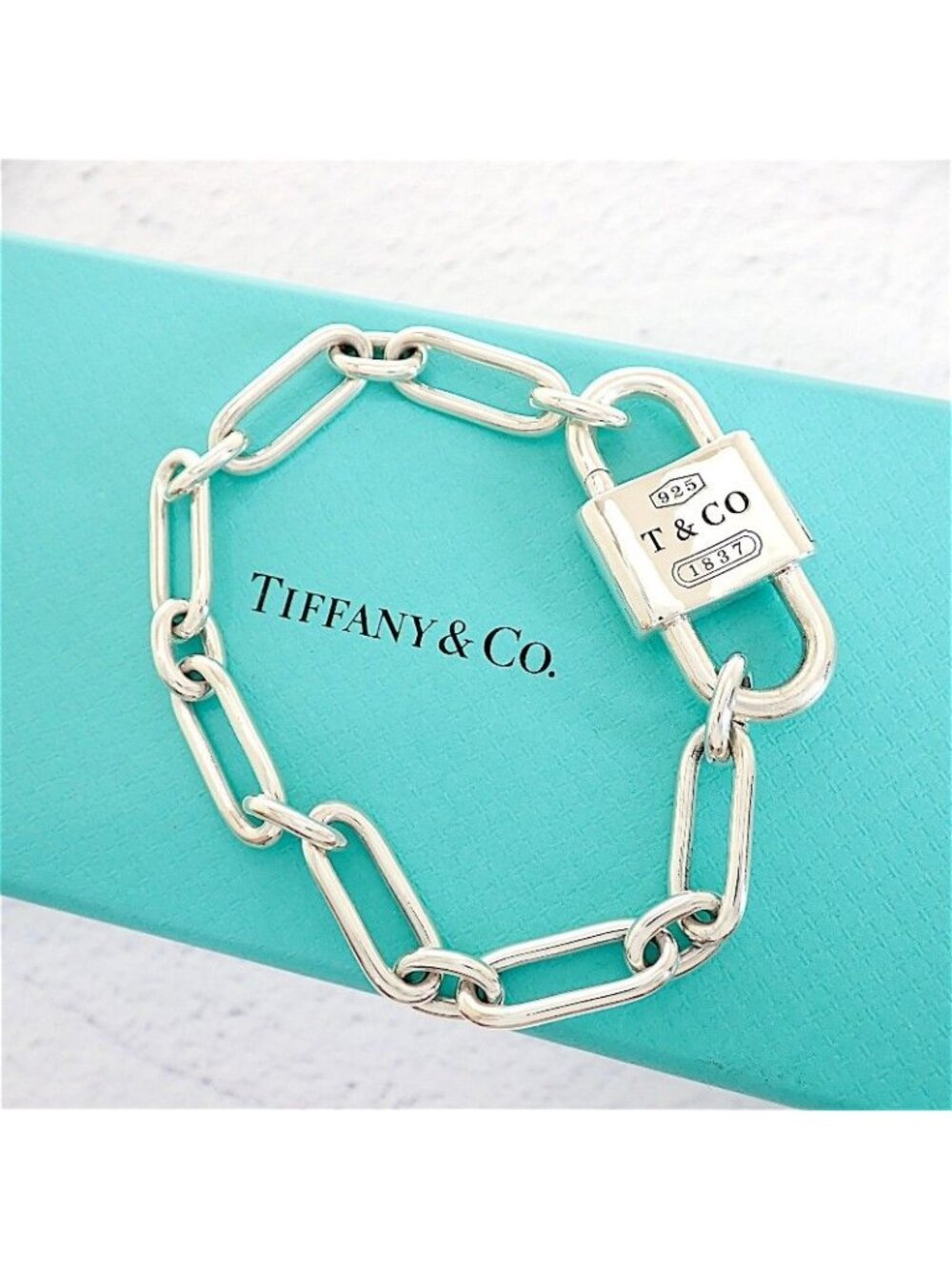 Tiffany & Co Large Double Lock XXL Bracelet Included 925 Sterling Silver